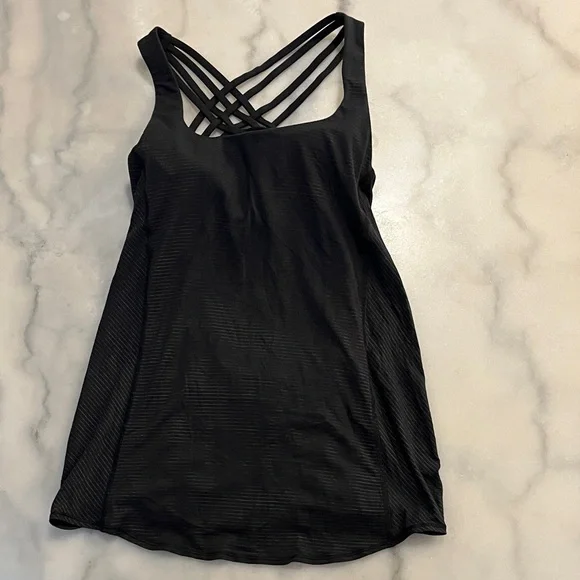 Lululemon Athletica Black Strappy Tank Top with Built in Bra with Removable Pads - Picture 1 of 5